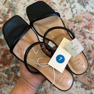 A New Day Women's Size 7 Cris Open Toe Block Heel Pumps Black